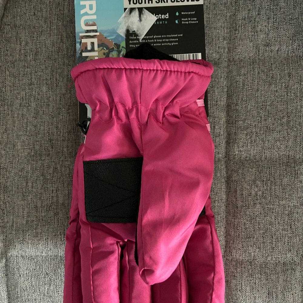 Pink Youth Ski Gloves